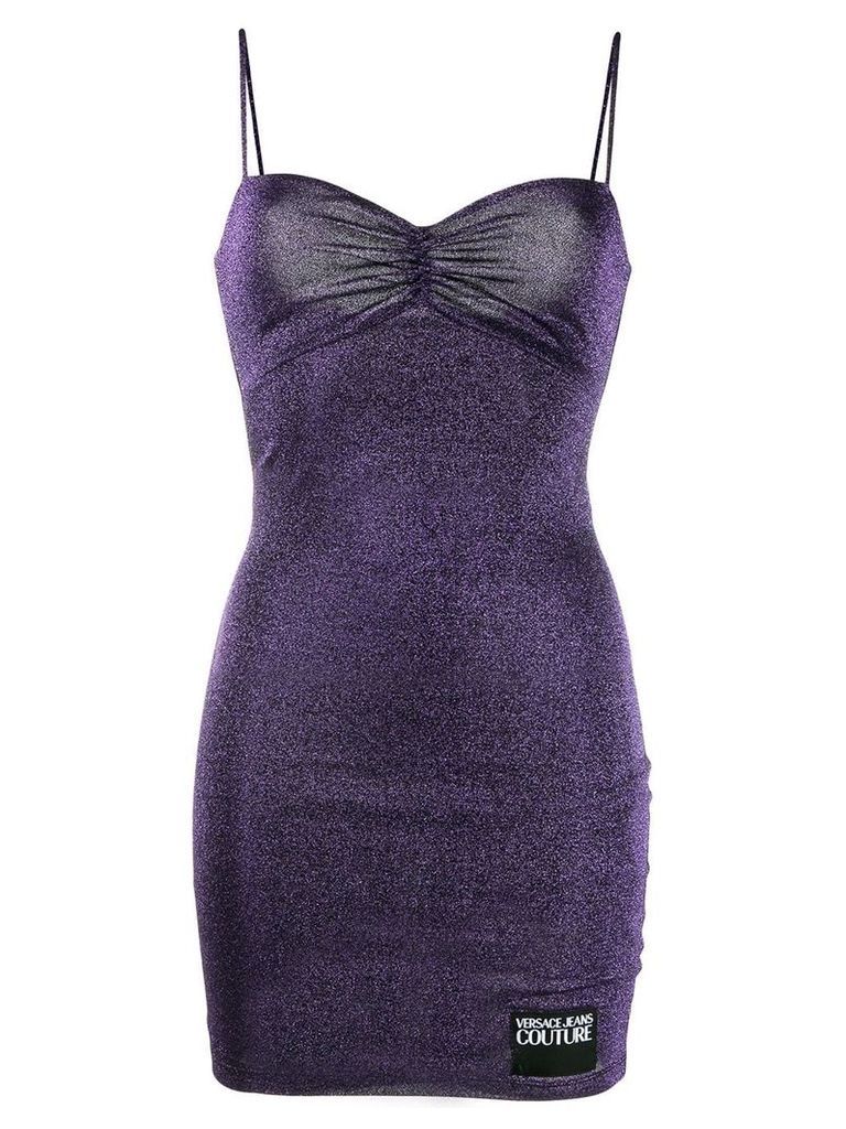 Versace Jeans Couture fitted lurex mini dress - PURPLE