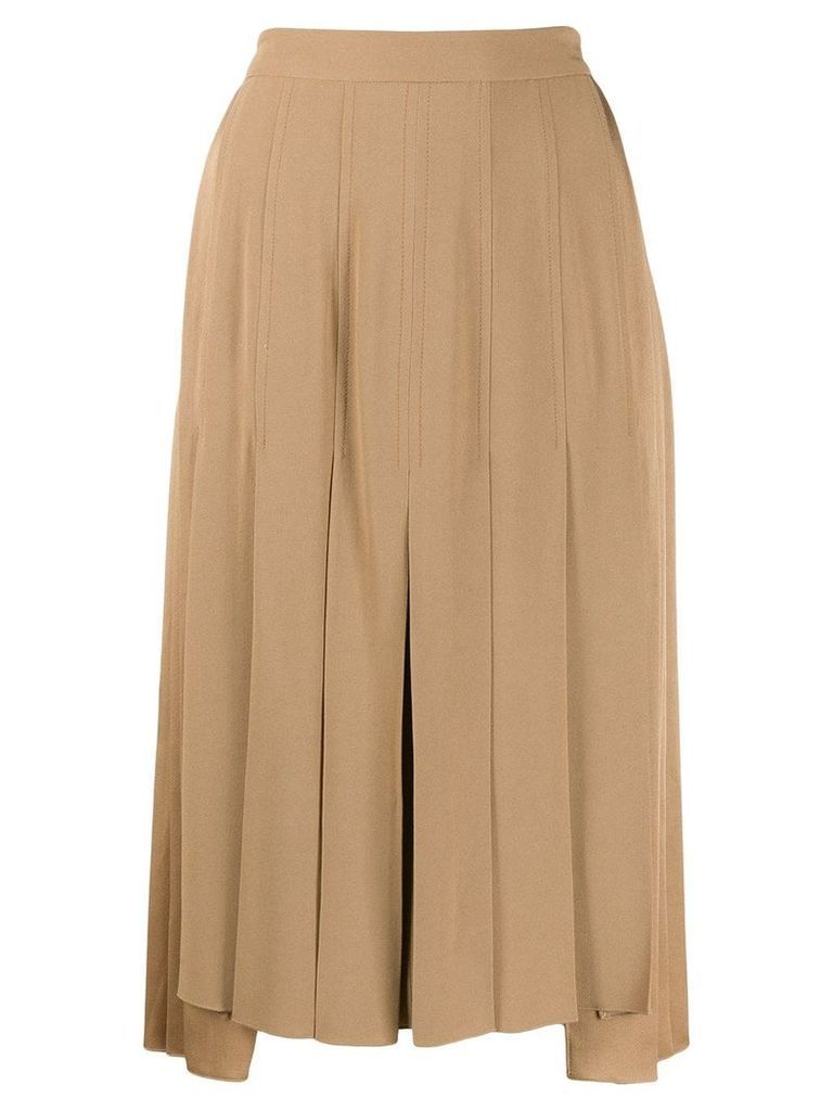 Nº21 pleated asymmetric skirt - Neutrals