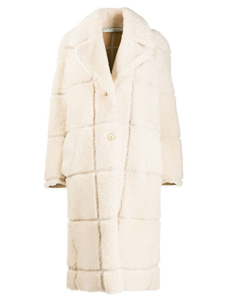 Off-White grid motif coat
