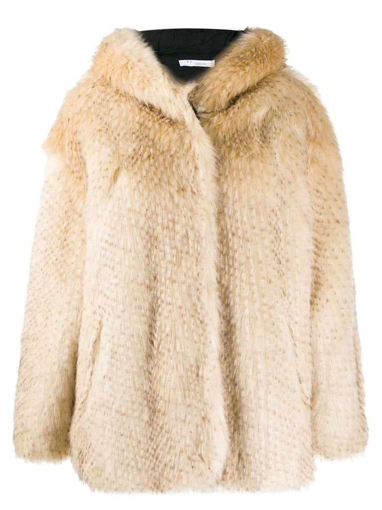 IRO faux fur coat - NEUTRALS