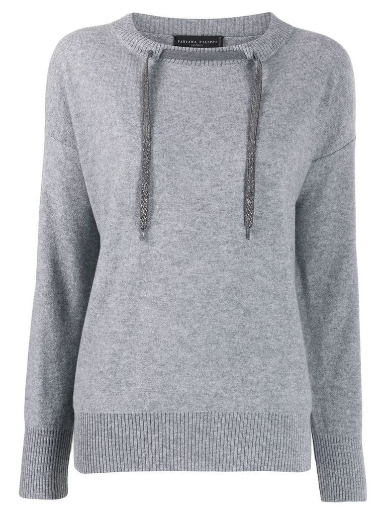 Fabiana Filippi drawstring cashmere sweater - Grey