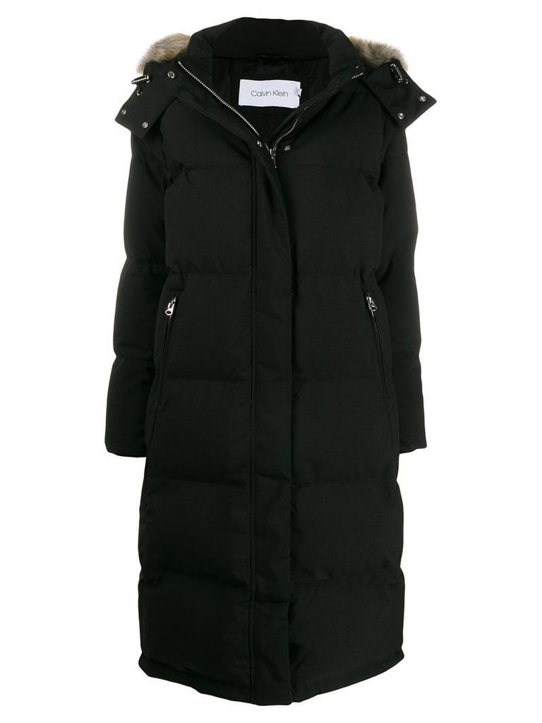 Calvin Klein long puffer jacket - Black