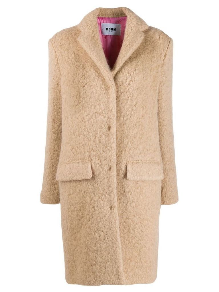 MSGM oversized teddy coat - Neutrals