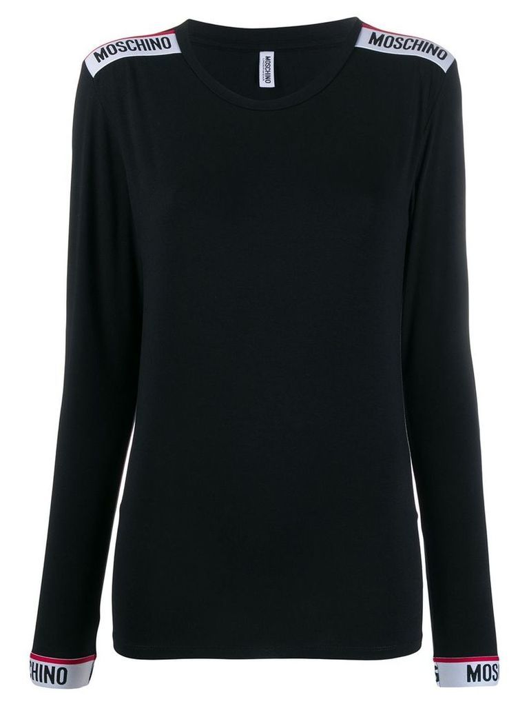 Moschino logo trim sweatshirt - Black
