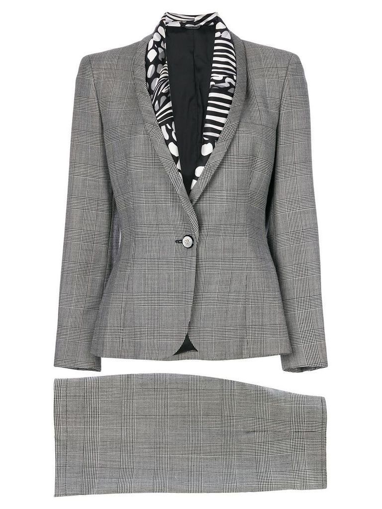 Versace Pre-Owned Prince of Wales print skirt suit - Grey