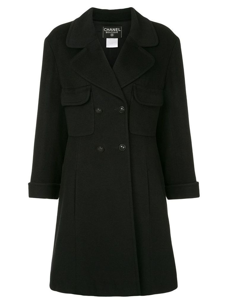 Chanel Pre-Owned flared double-breasted coat - Black