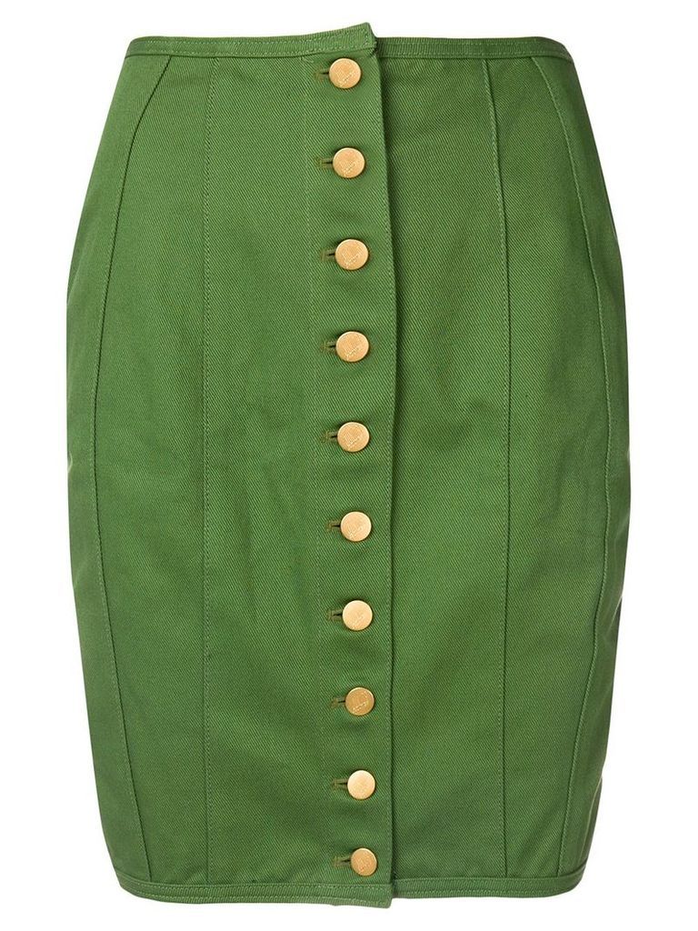 Jean Paul Gaultier Pre-Owned lace-up detailing pencil skirt - Green
