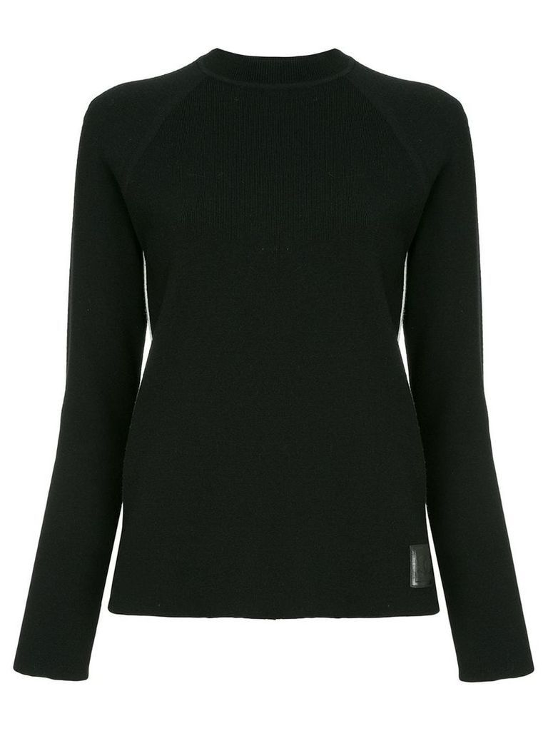 Chanel Pre-Owned side stripes ribbed jumper - Black