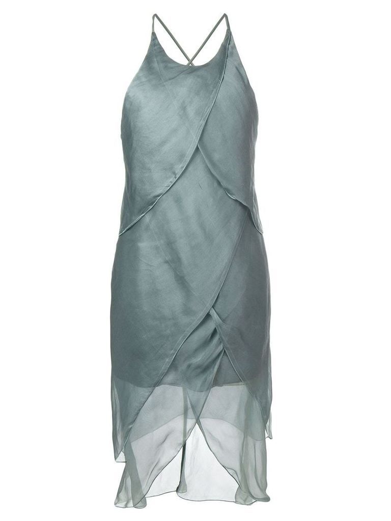 Giorgio Armani Pre-Owned asymmetric draped dress - Green