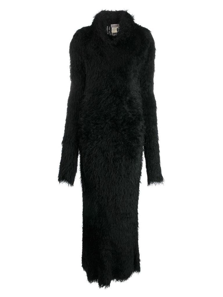 Yohji Yamamoto Pre-Owned faux fur maxi dress - Black