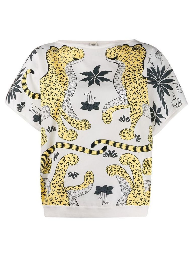 Hermès Pre-Owned printed boxy T-shirt - NEUTRALS