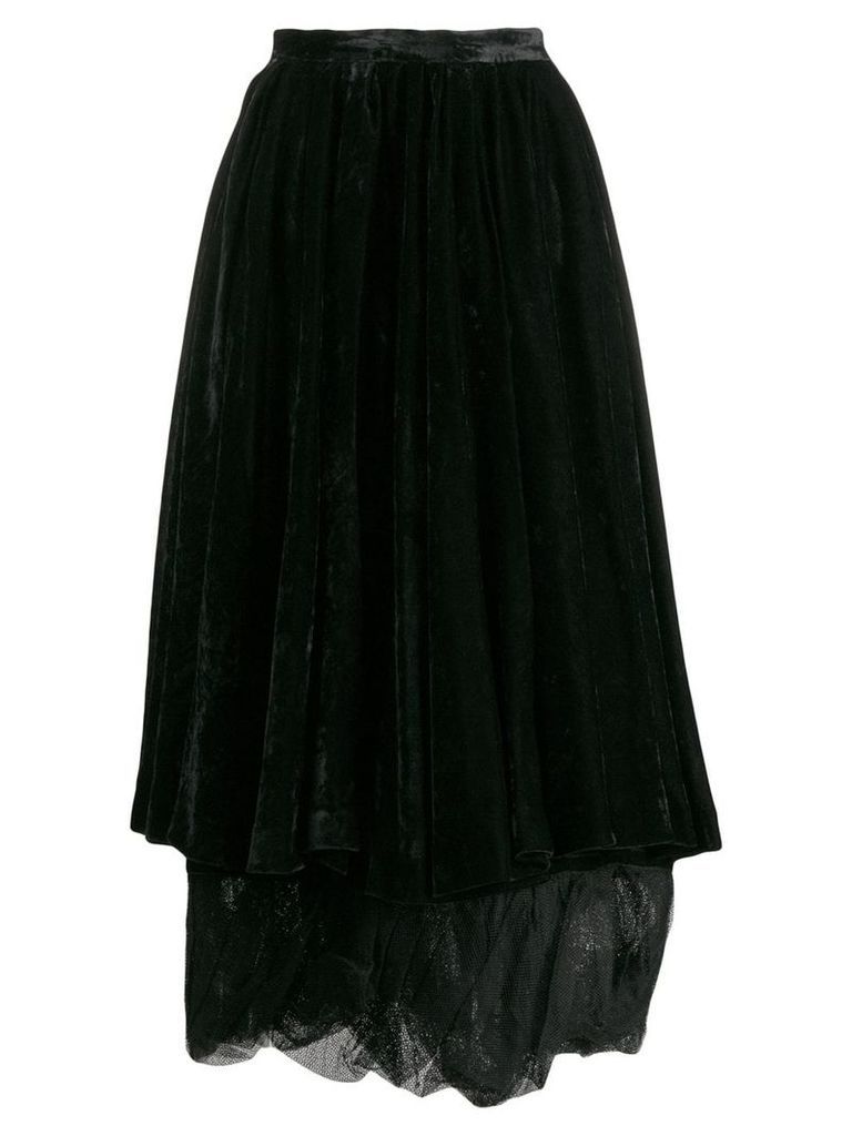 Romeo Gigli Pre-Owned 2000's velvet layered skirt - Black