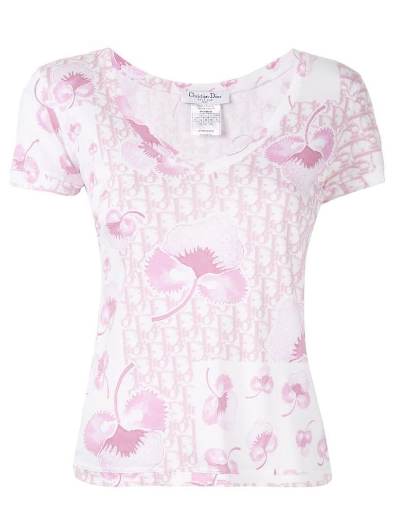 Christian Dior Pre-Owned floral Trotter pattern T-shirt - Pink