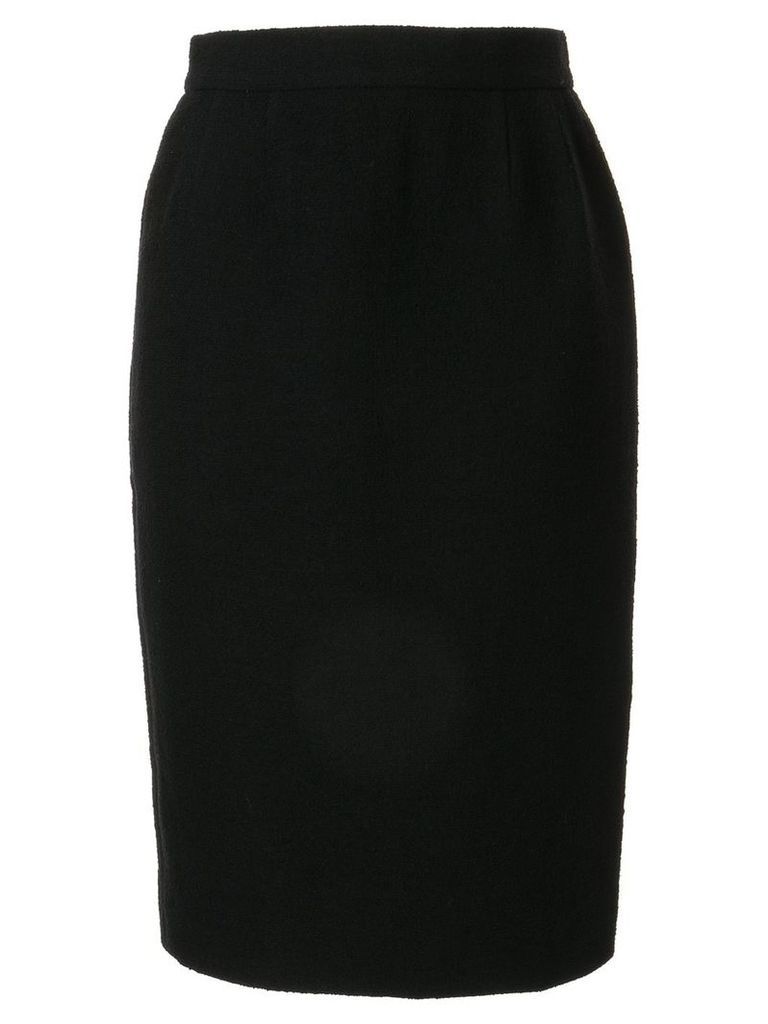 Chanel Pre-Owned buttoned vent pencil skirt - Black