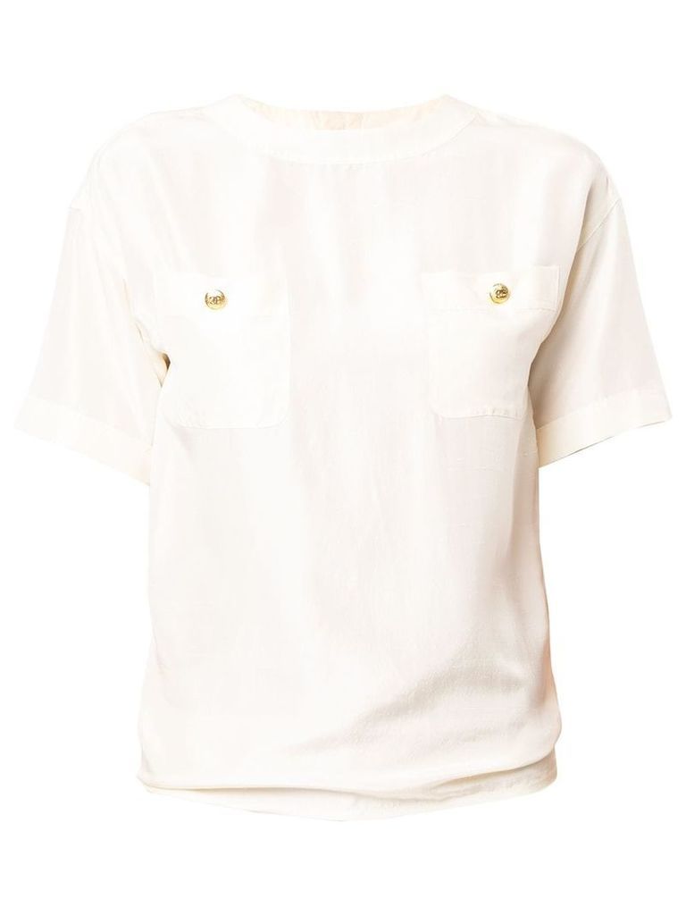 Chanel Pre-Owned CC button blouse - Neutrals