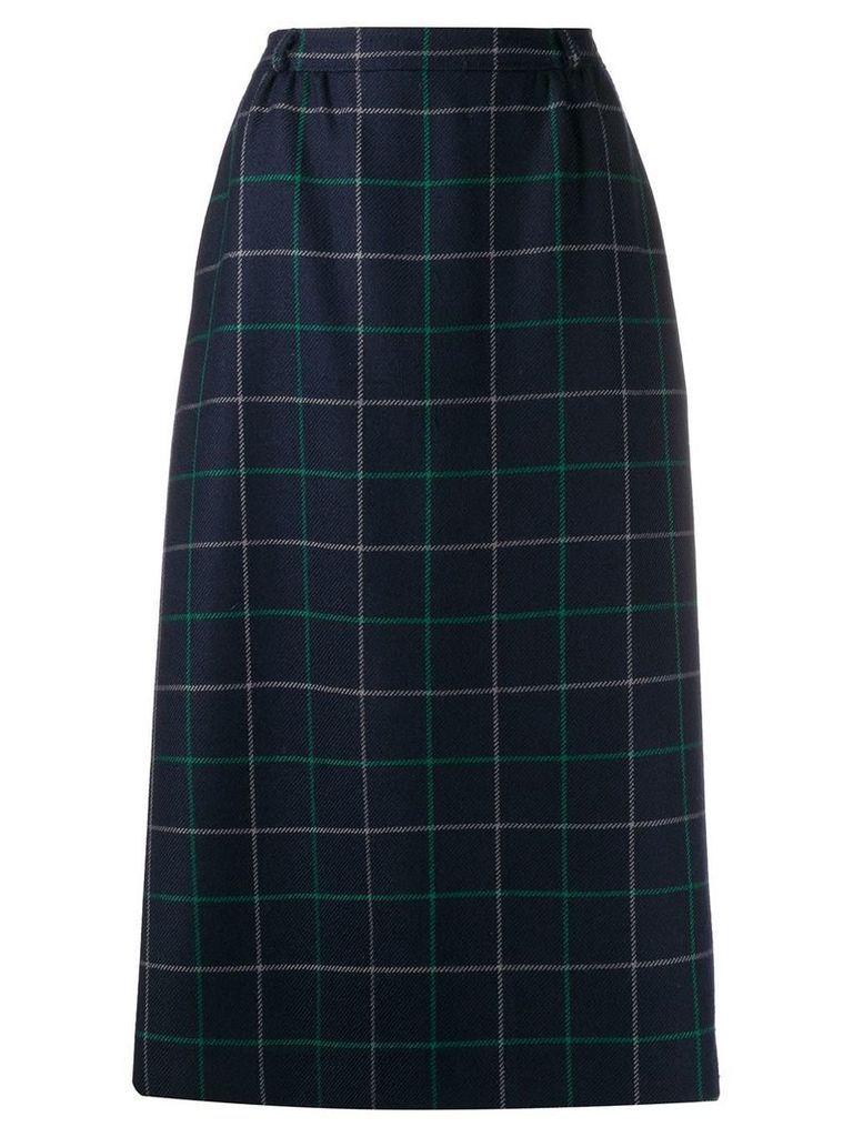 Burberry Pre-Owned 1990s checked A-line midi skirt - Blue