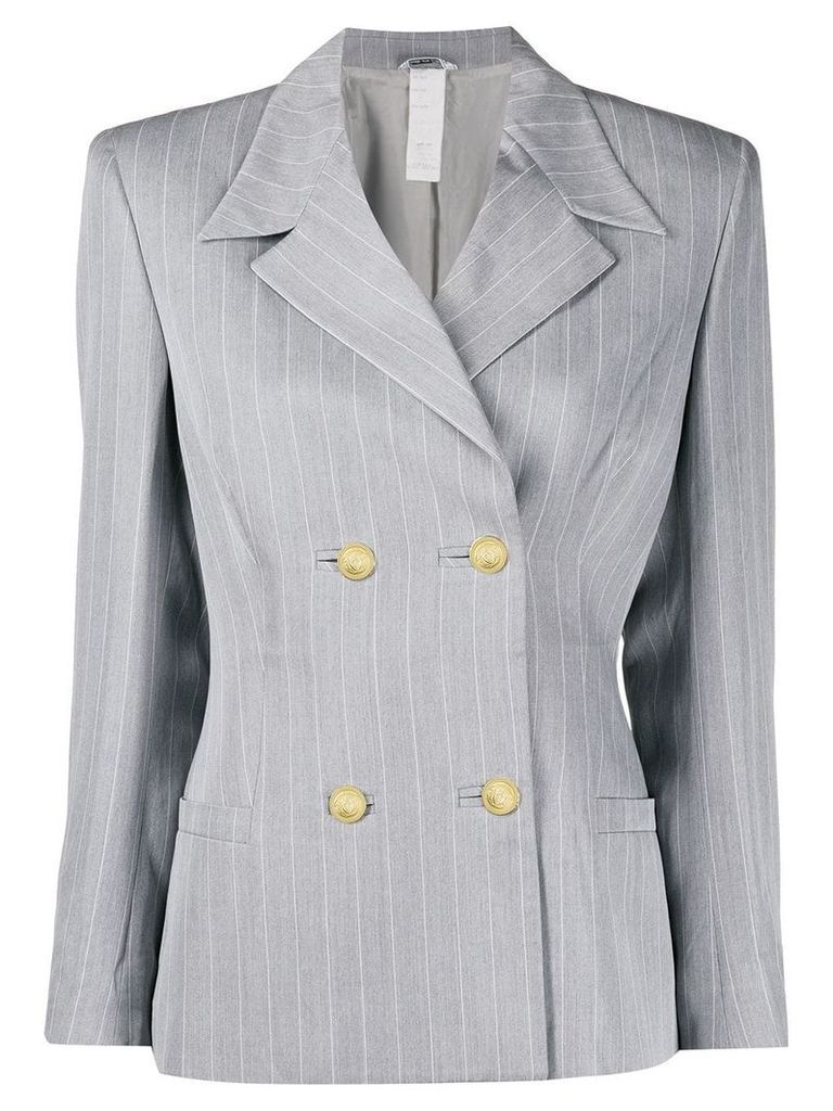 Versace Pre-Owned 1980's pinstriped blazer - Grey