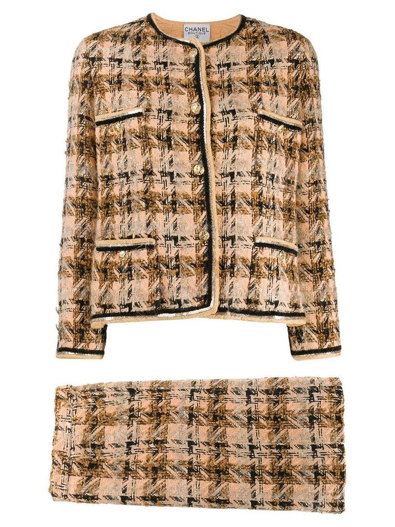 Chanel Pre-Owned 1990s tweed skirt suit - Neutrals