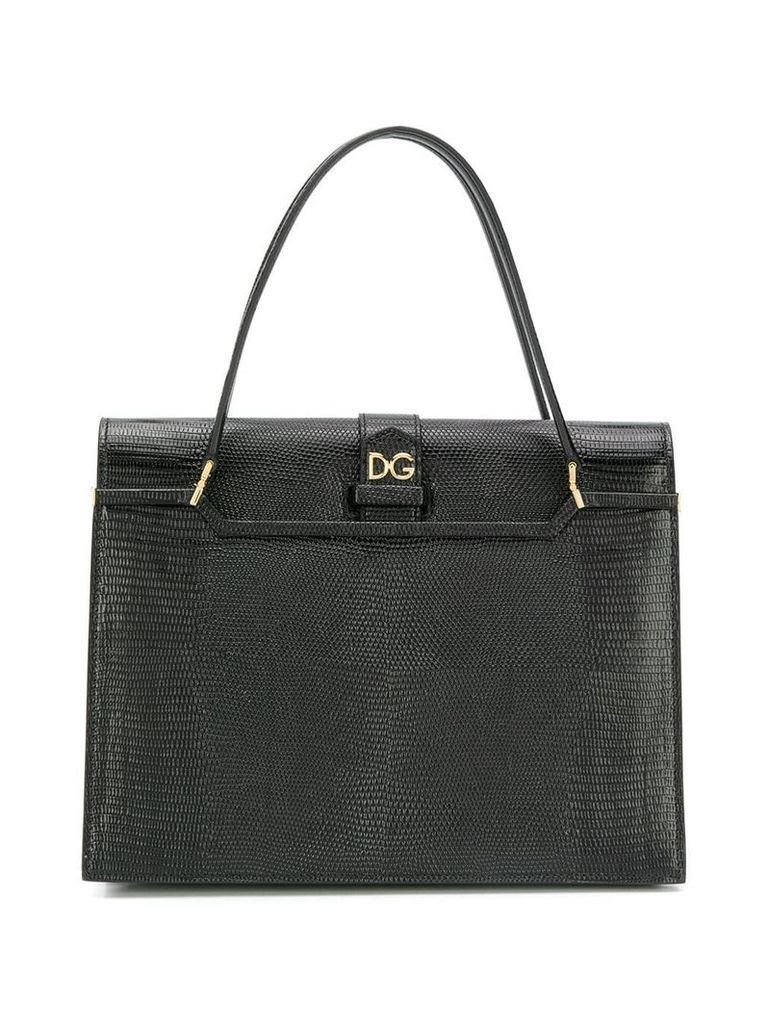 Dolce & Gabbana logo-plaque tote bag - Black
