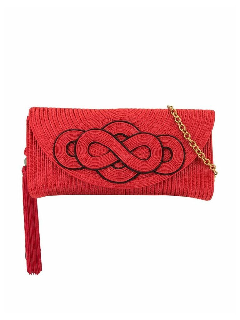 Shanghai Tang braided knot clutch - Red