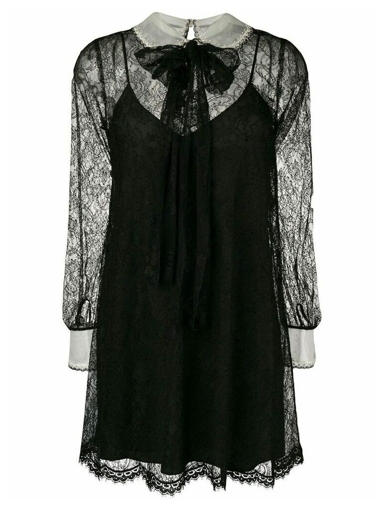 Miu Miu lace patterned short dress - Black