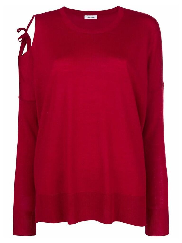 P.A.R.O.S.H. cut out shoulder sweater - Red