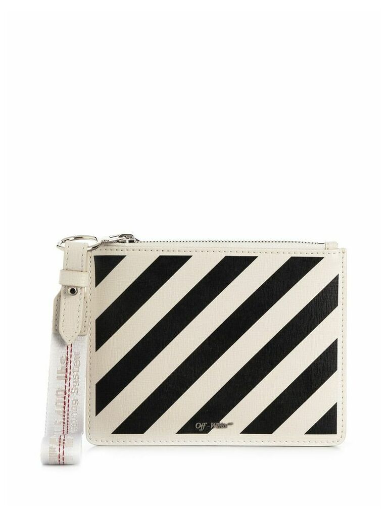 Off-White diagonal stripes print clutch