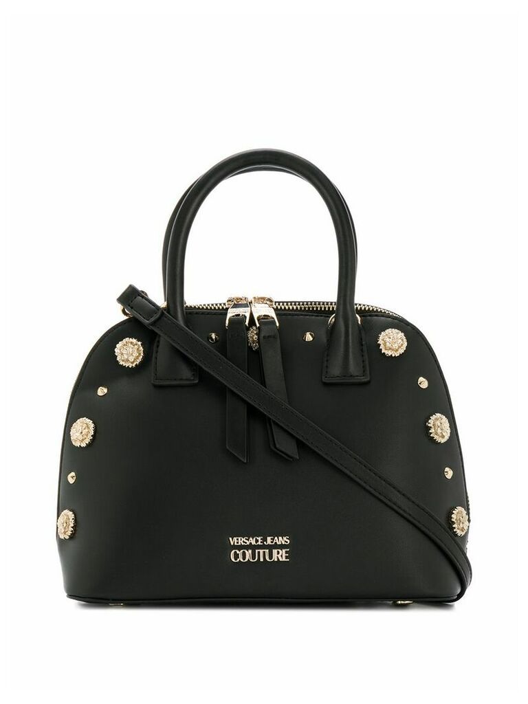 Versace Jeans Couture floral stud shoulder bag - Black