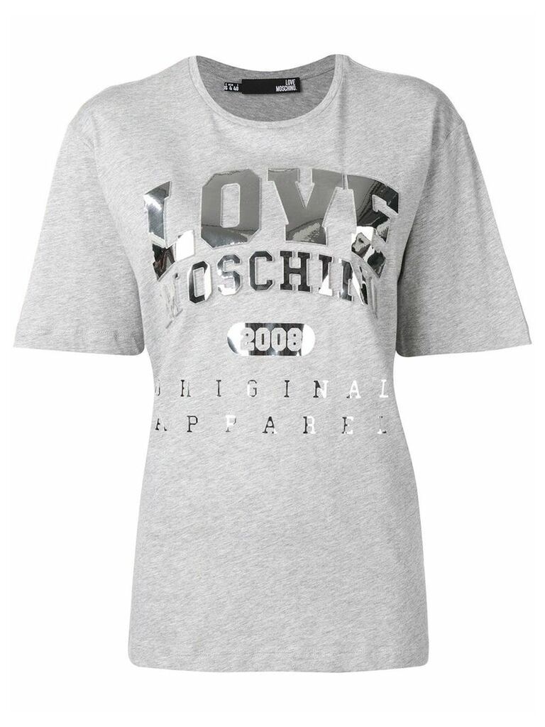 Love Moschino logo print T-shirt - Grey