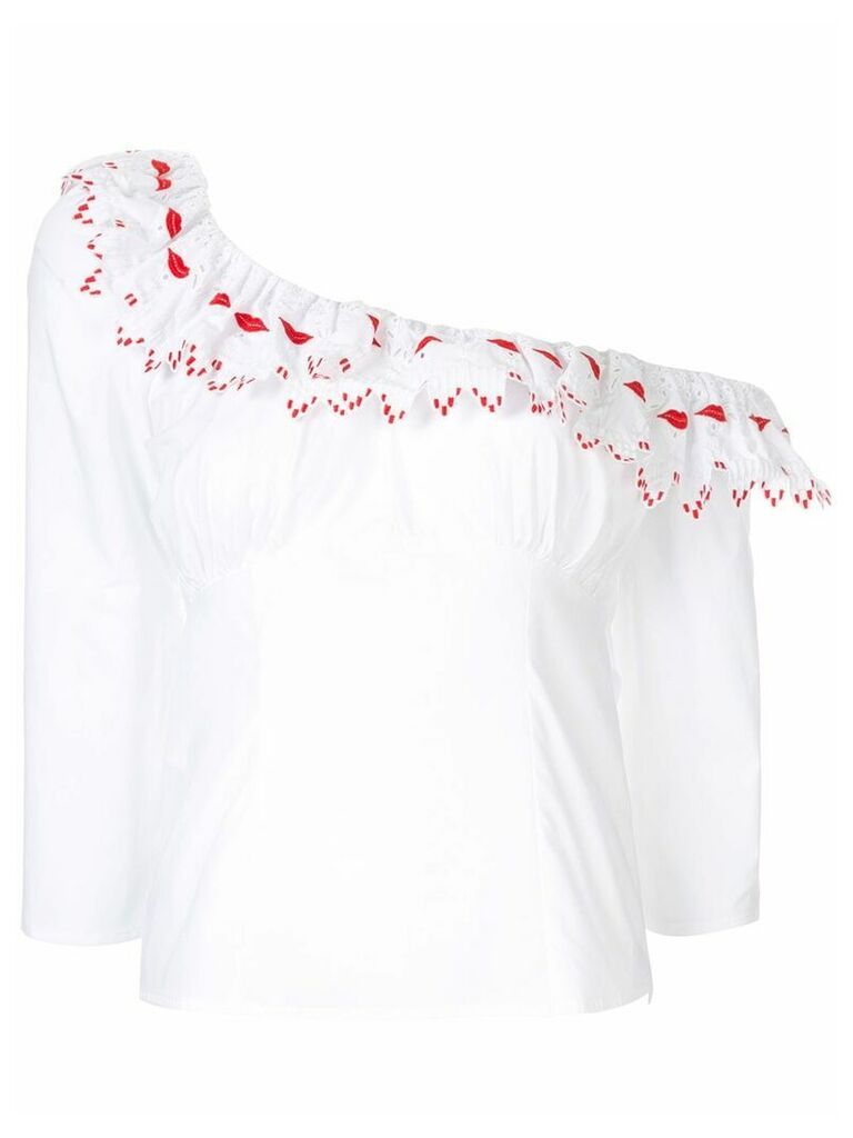 Vivetta hands and lips trimmed blouse - White