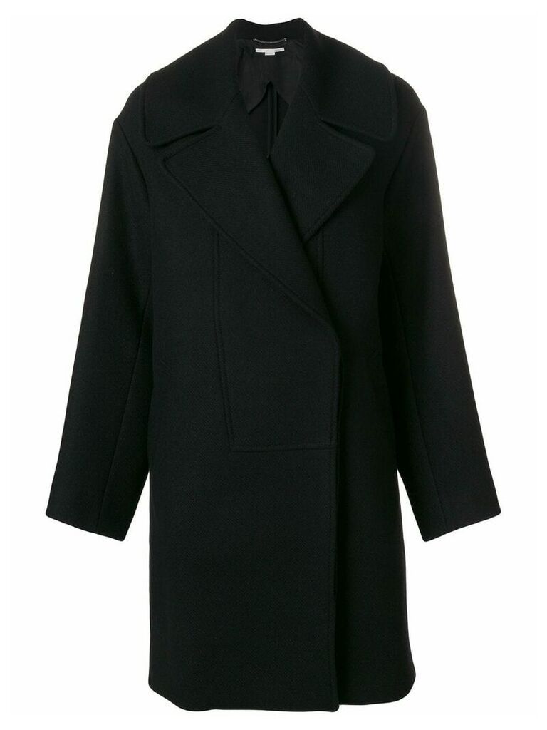Stella McCartney single breasted cocoon coat - Black