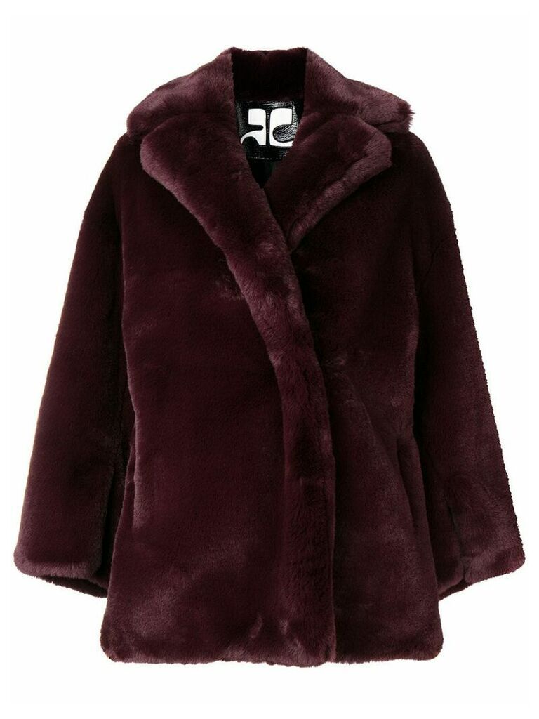 Courrèges faux fur oversized jacket - PURPLE