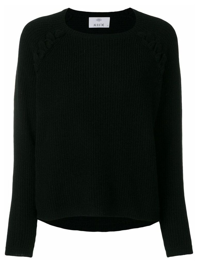 Allude lace detail ribbed sweater - Black