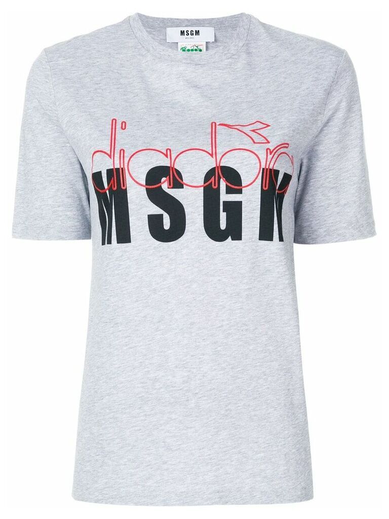 MSGM MSGM X Diadora slogan print T-shirt - Grey