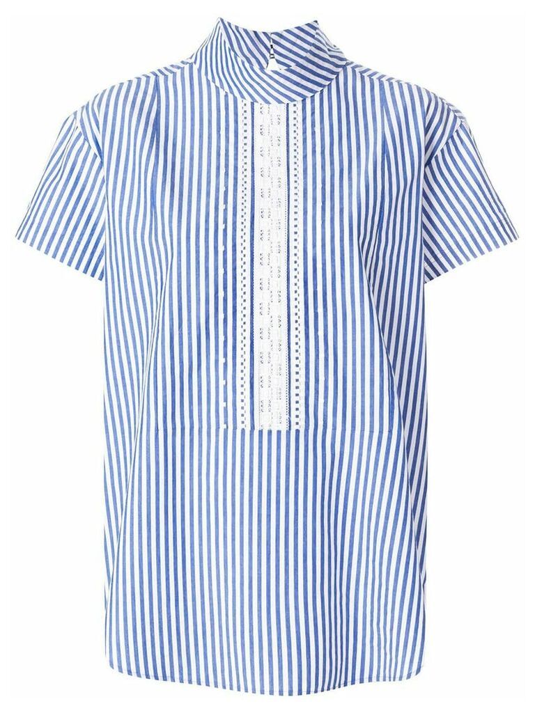 PS Paul Smith short sleeve striped blouse - Blue