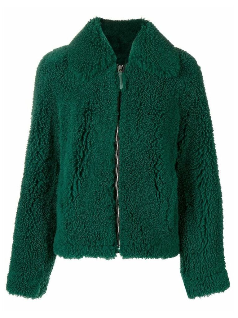 Cédric Charlier shearling coat - Green