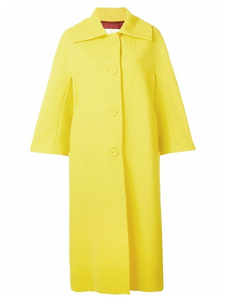 Sara Battaglia oversized single breasted coat - Yellow