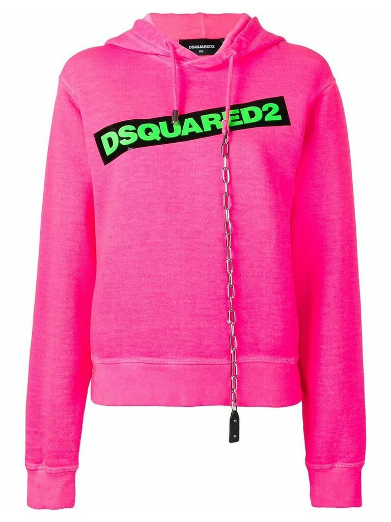 Dsquared2 contrast logo hoodie - Pink