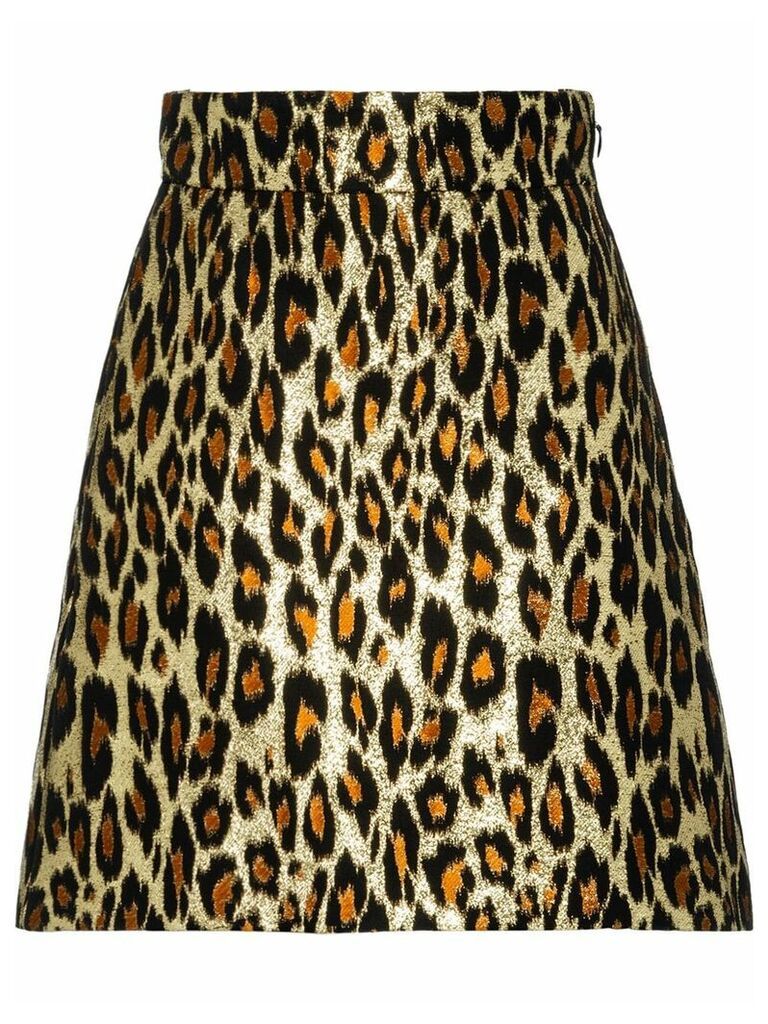Miu Miu leopard brocade skirt - GOLD