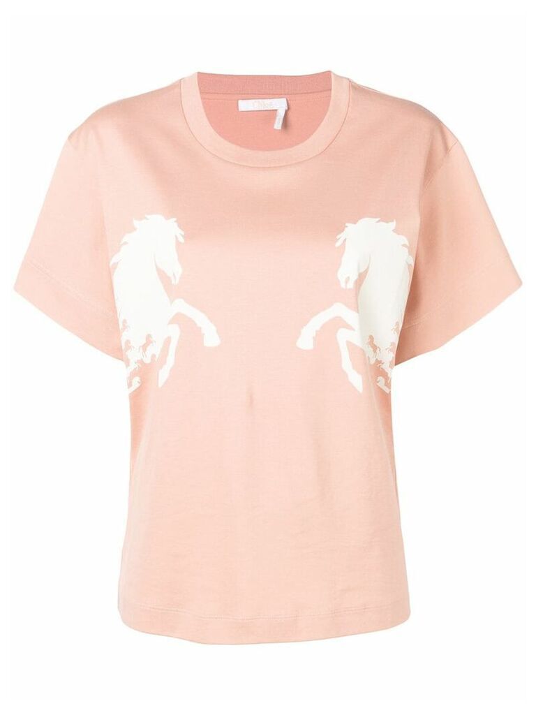 Chloé horse print T-shirt - Pink