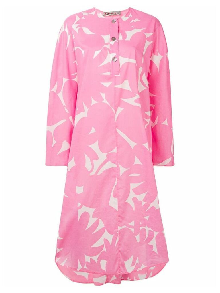 Marni floral print shirt dress - PINK