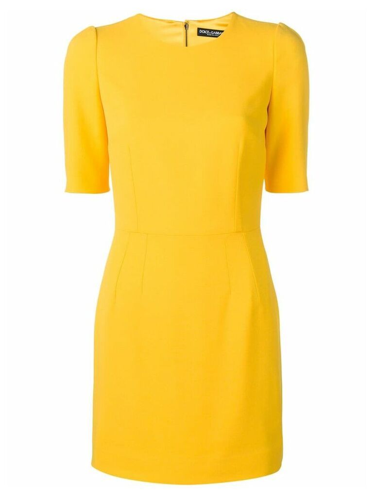 Dolce & Gabbana shortsleeved fitted dress - Yellow