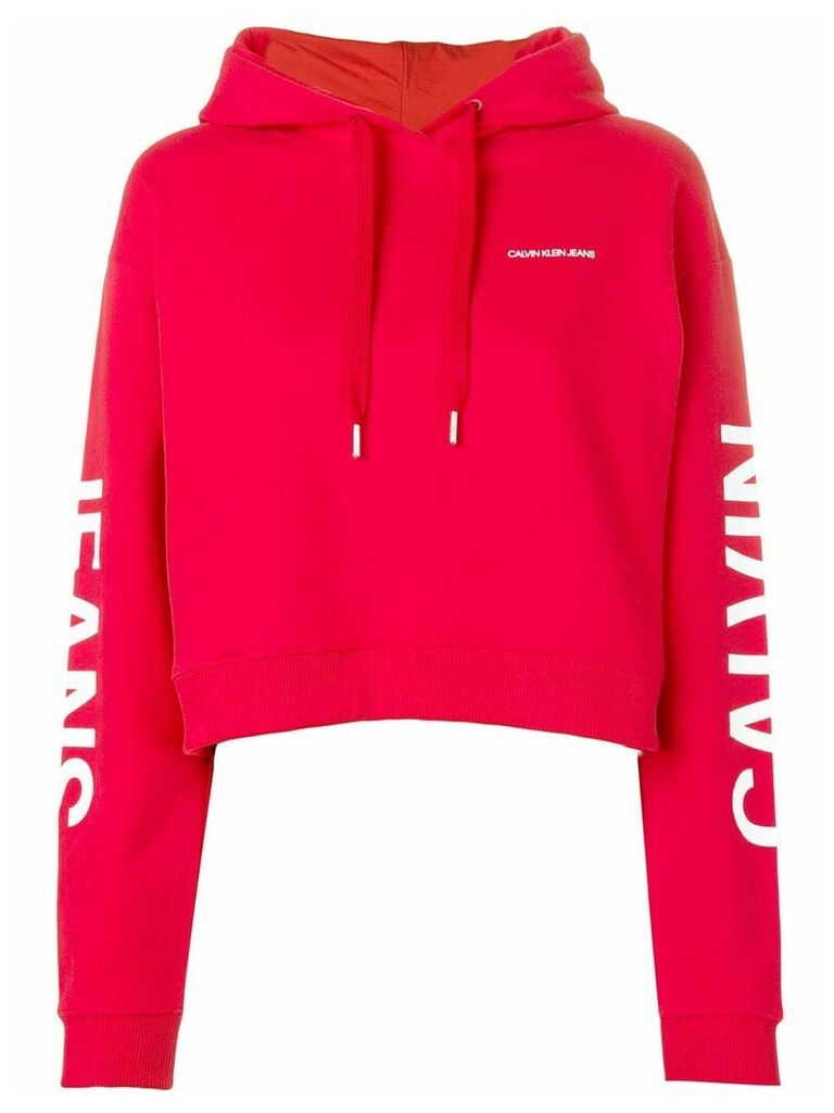 Calvin Klein Jeans logo-print hoodie - Red