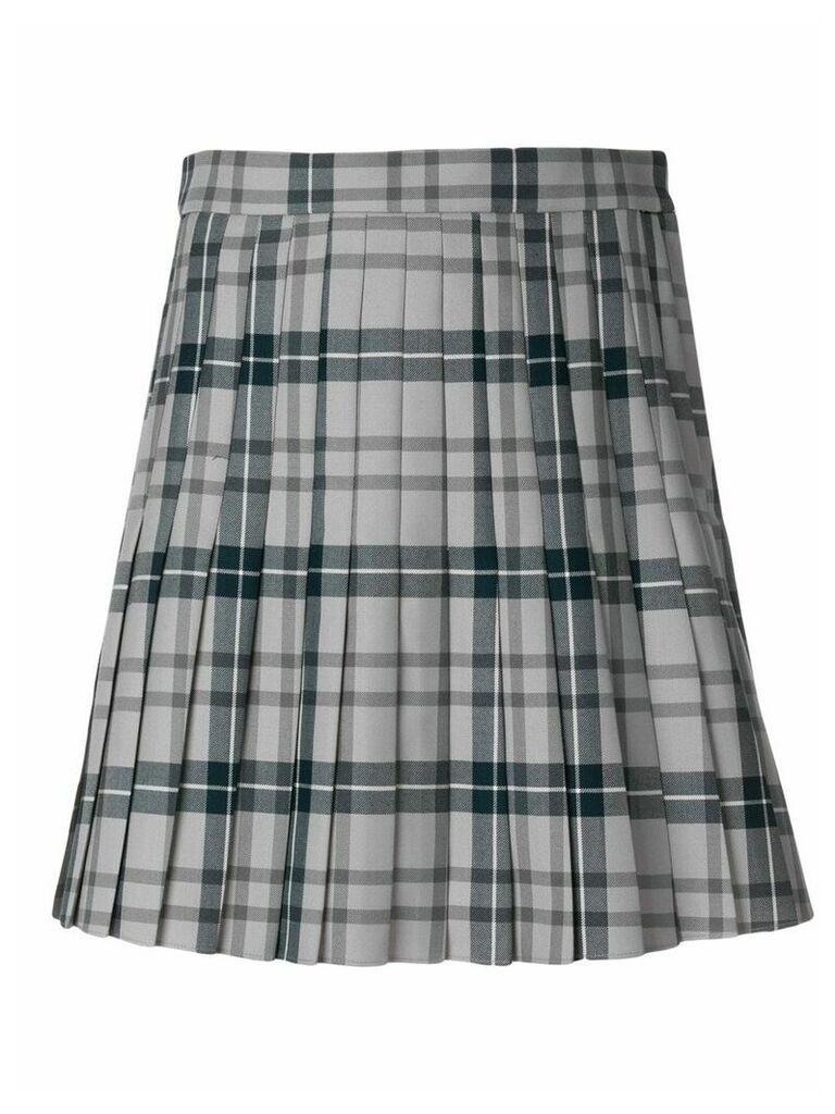 Thom Browne Pleated Tartan Uniform Twill Skirt - Grey