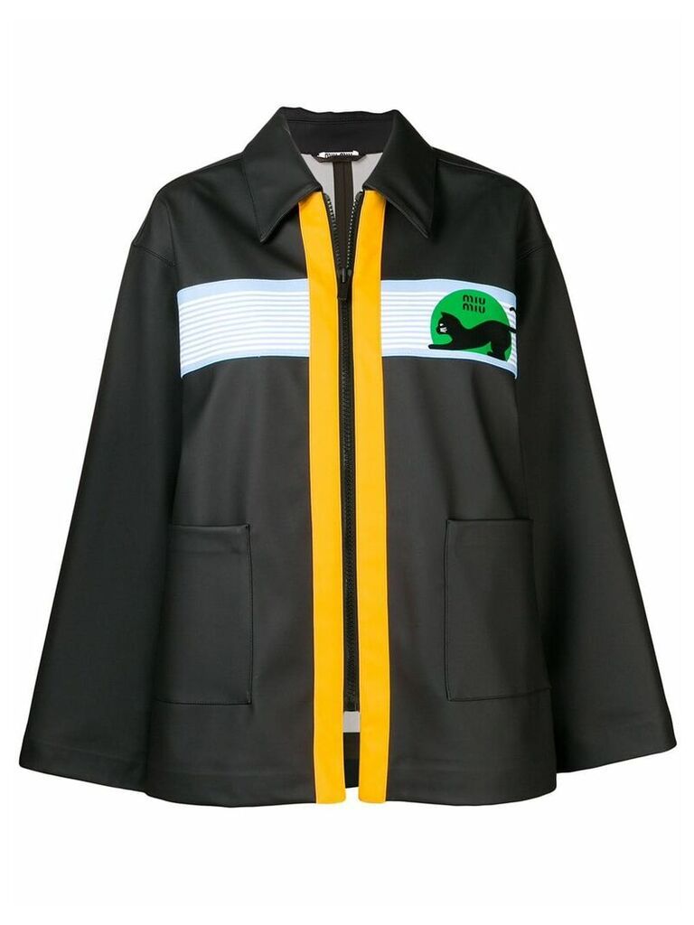 Miu Miu contrast zip jacket - Black