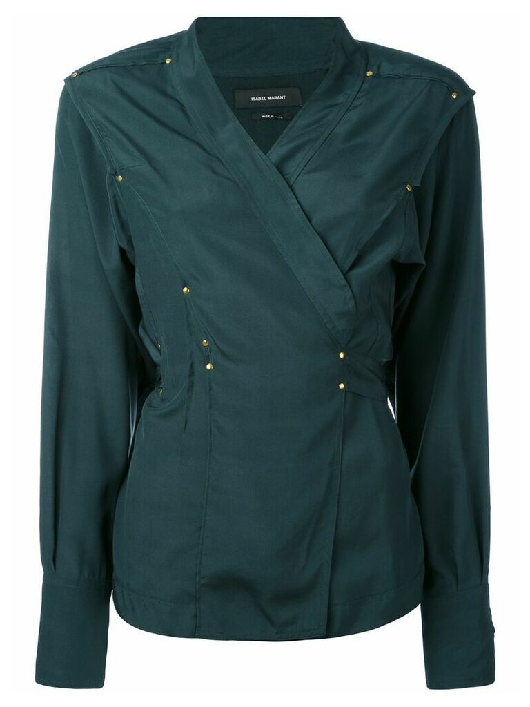 Isabel Marant studded wrap blouse - Green