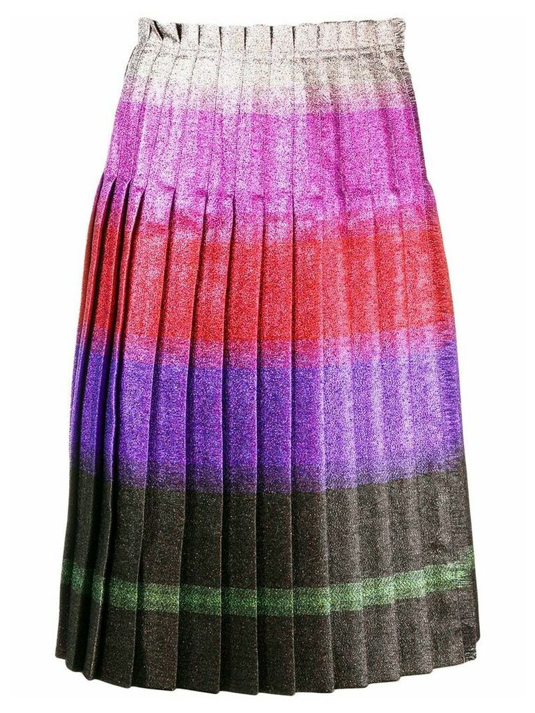 Marco De Vincenzo pleated lurex stripe skirt - PINK