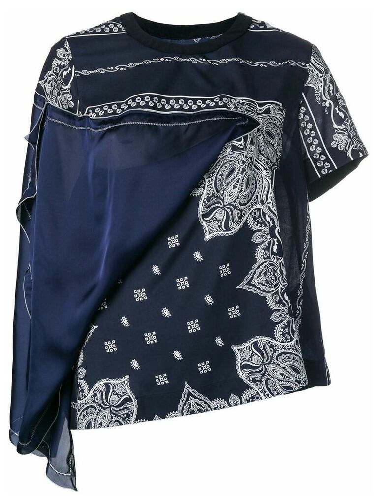 Sacai mandala print blouse - Blue