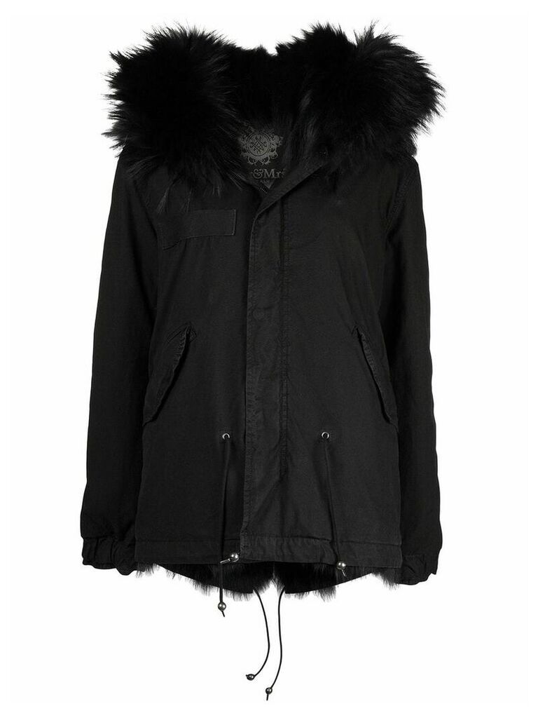 Mr & Mrs Italy hooded fur trimmed parka - Black