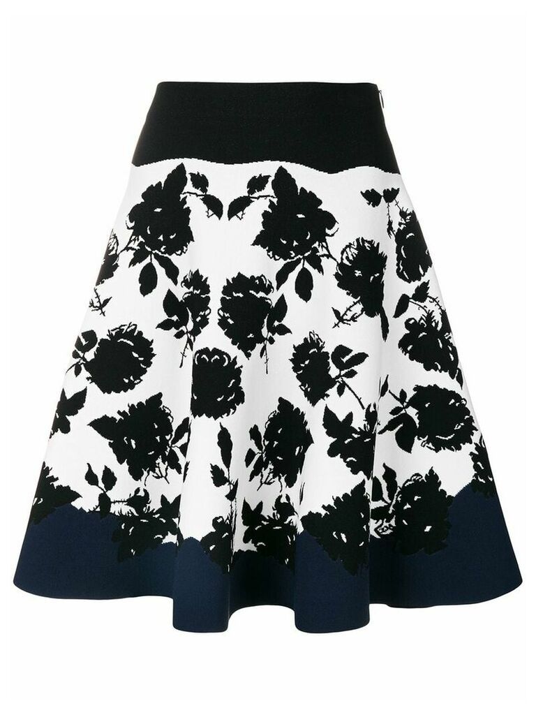 Alexander McQueen floral A-line skirt - Black